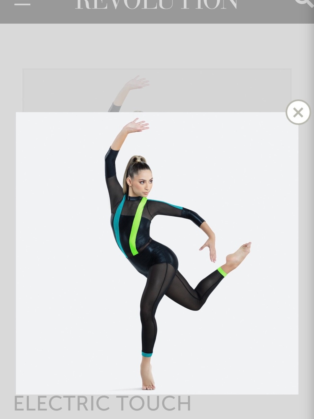 Revolution Dance Electric Touch Black Dance Unitard